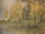 A Wooded River Landscape with Silver Birches