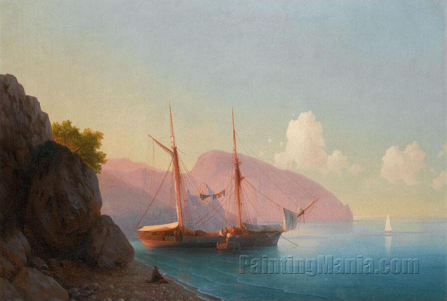 Aivazovsky Sketching by the Ayu Dag