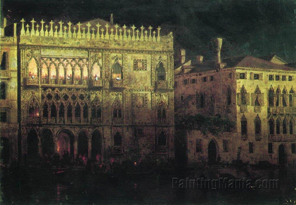 Ka d'Ordo Palace in Venice by Moonlight