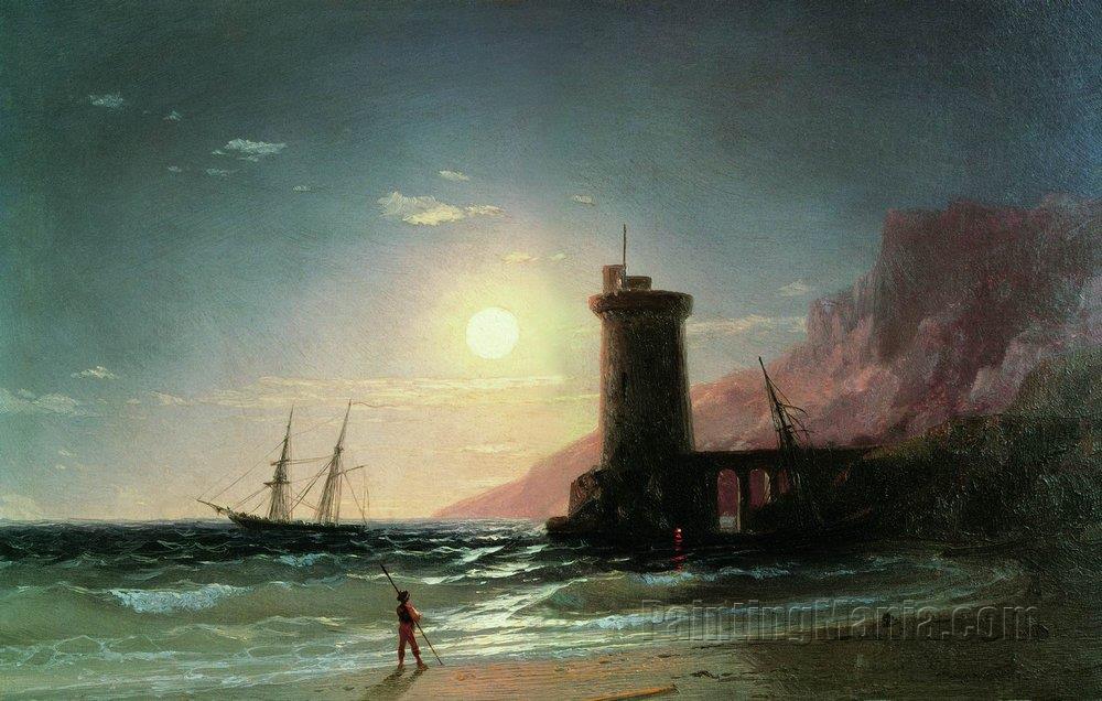 Seascape with Moon