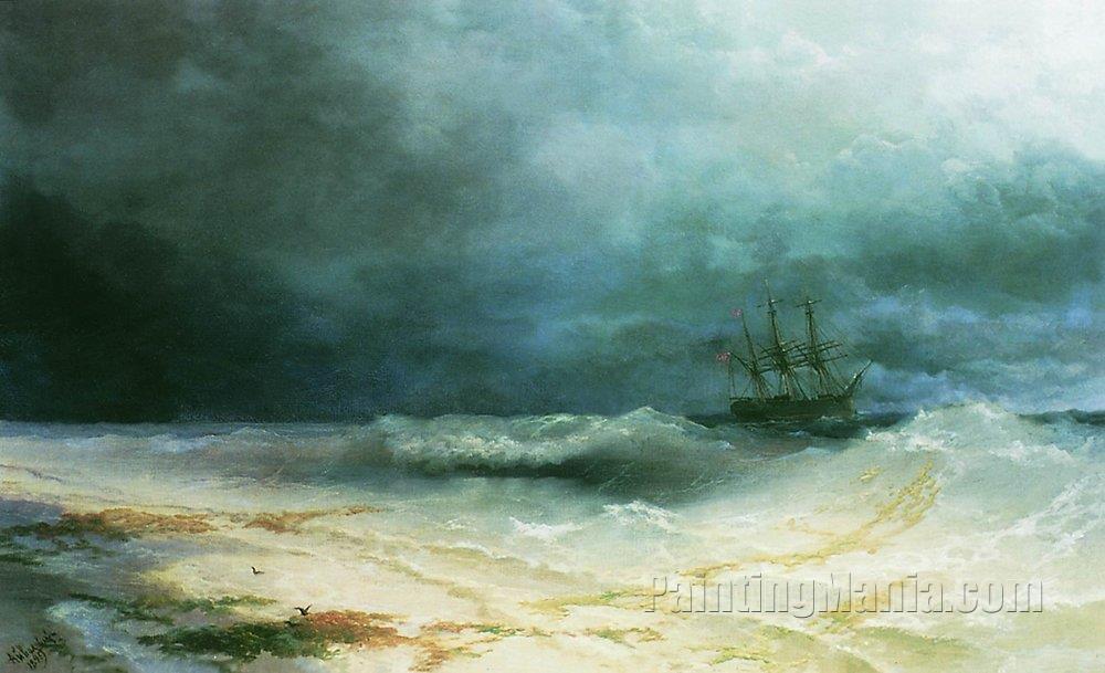 Ship in a Storm 1895