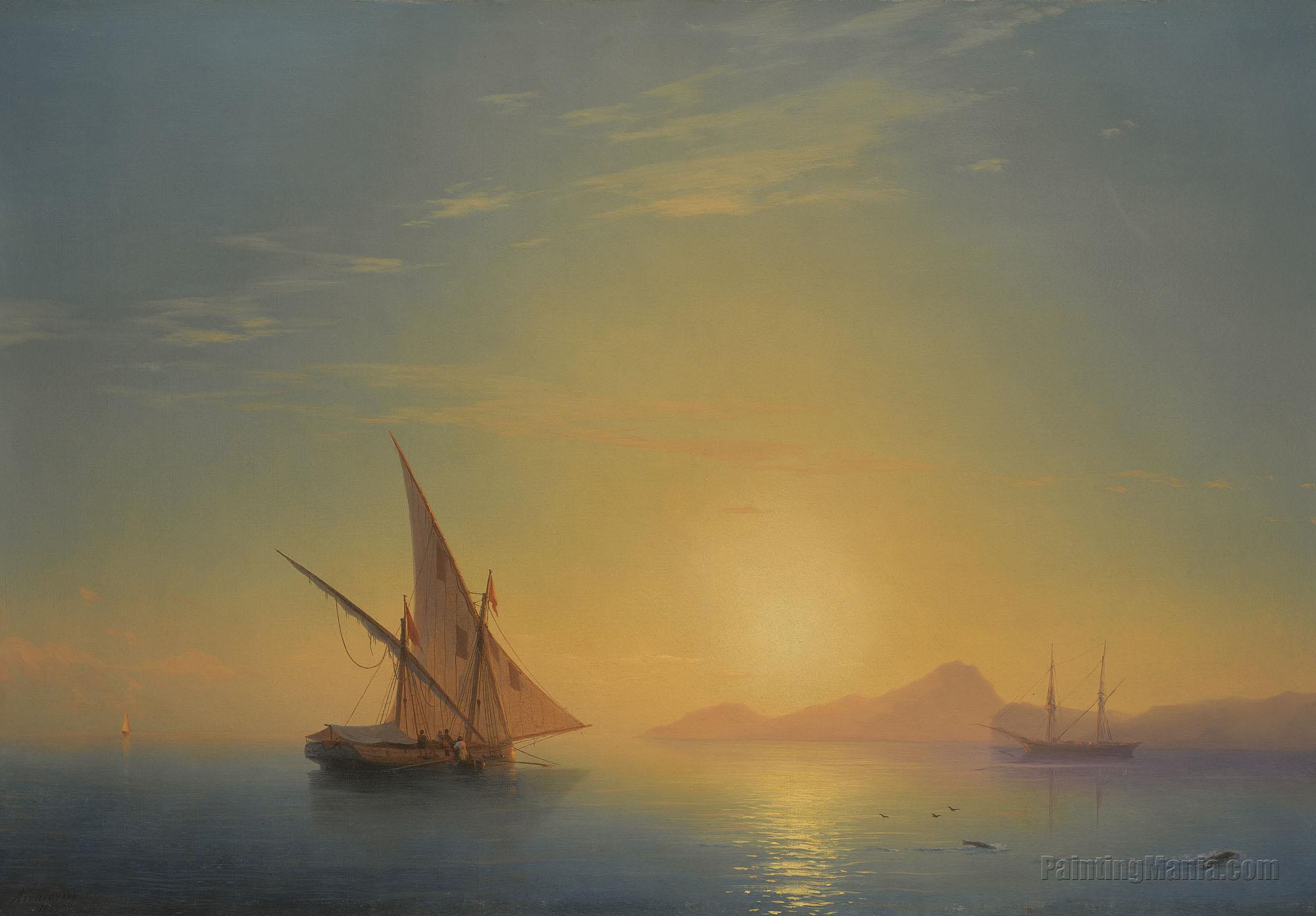 Sunset over Ischia 1857