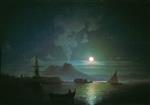 The Bay of Naples at Moonlit Night. Vesuvius 1870