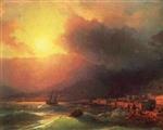 View of Yalta in Evening