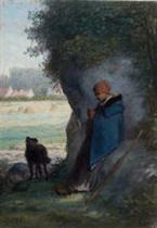 Shepherdess Knitting, outside the Village of Barbizon