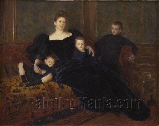 Marguerite Fernand Bourdet Et Ses Trois Fils