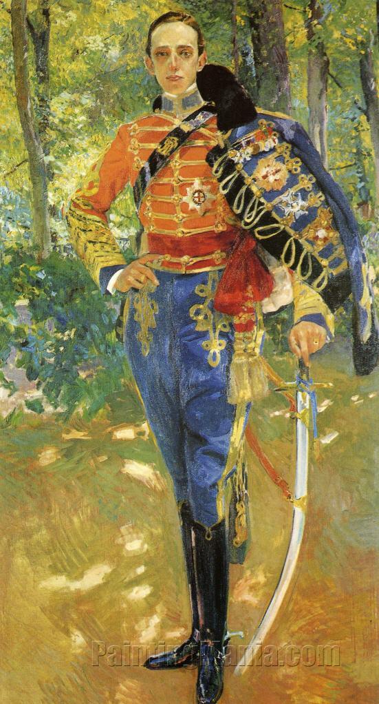 Alphonso XIII in Hussars Uniform
