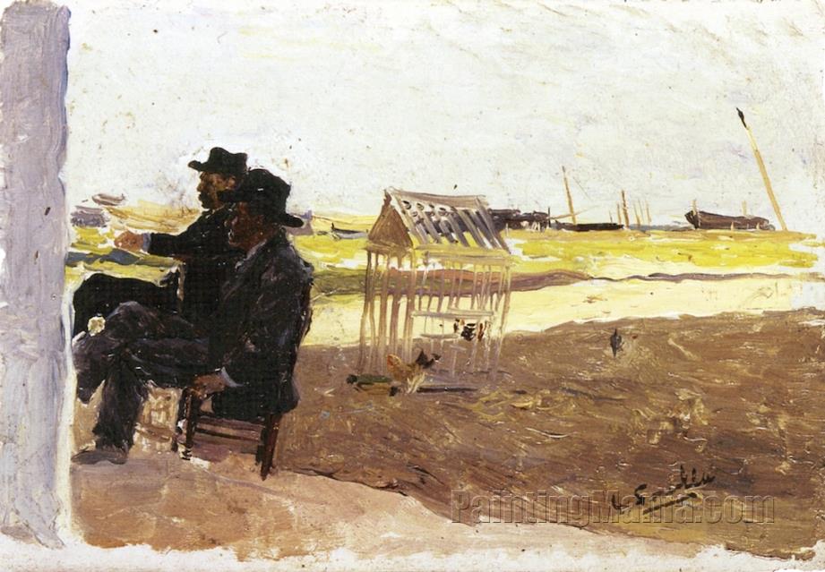 The Beach, Valencia (Two Men Seated)