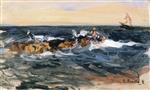 The Beach. Valencia (Oxen Pulling a Boat)