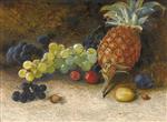 Still Life with Pineapple Grapes Nuts and Plums