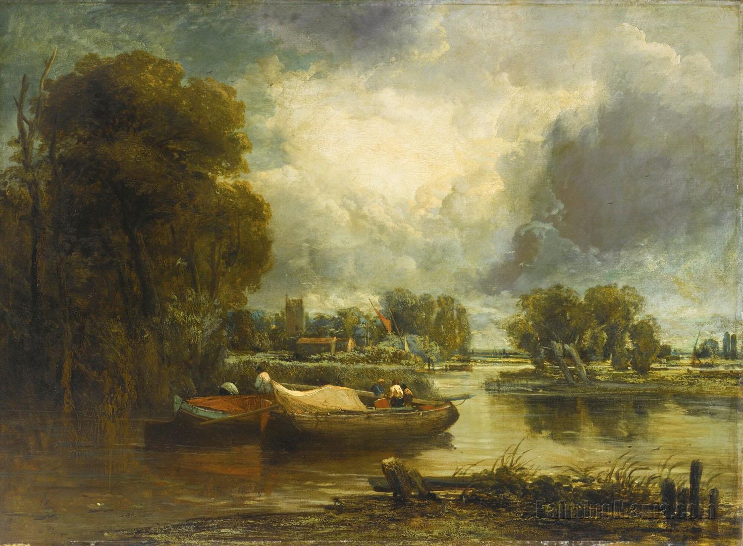 Barges on a River