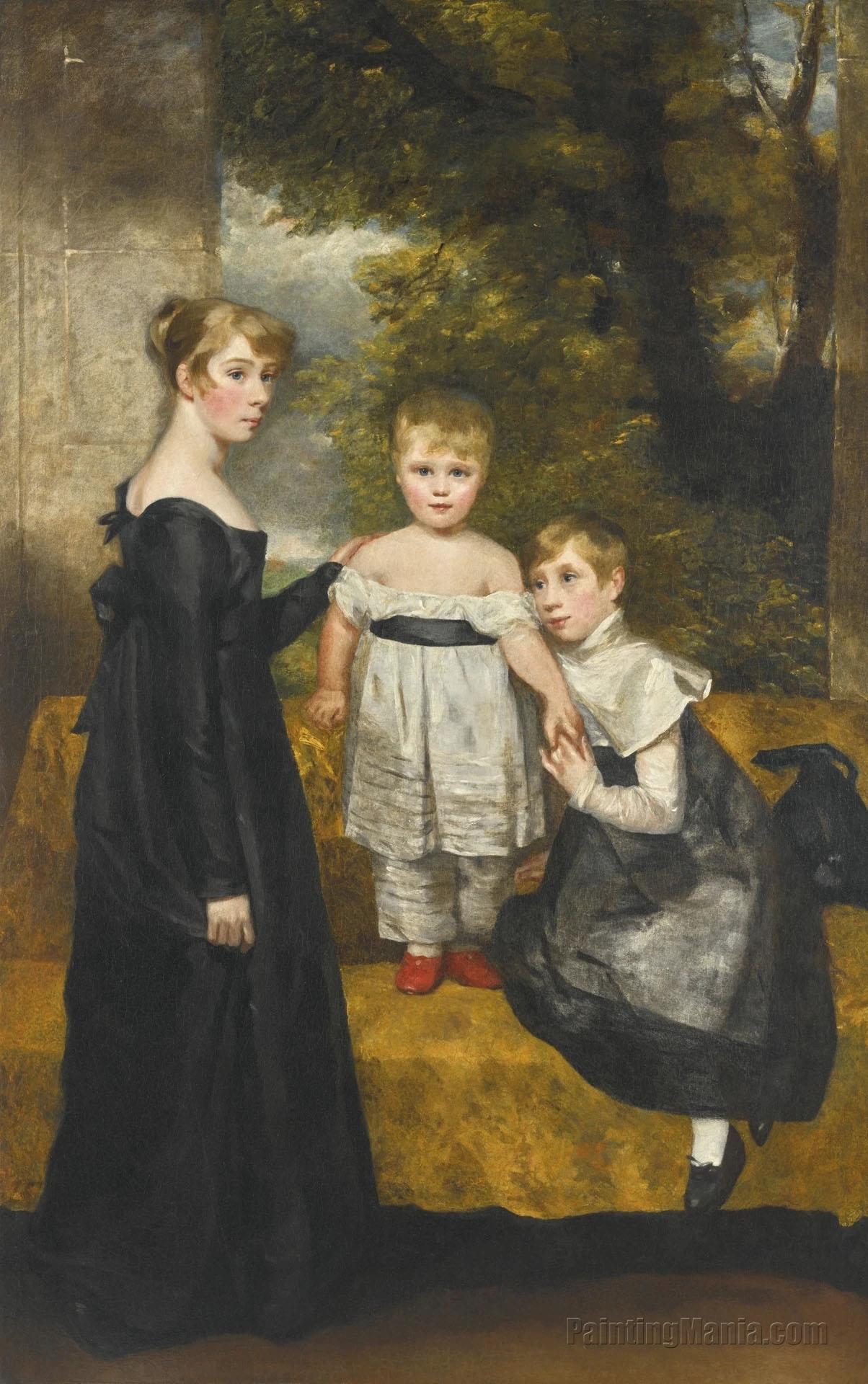A Group Portrait of the Barker Children in a Landscape