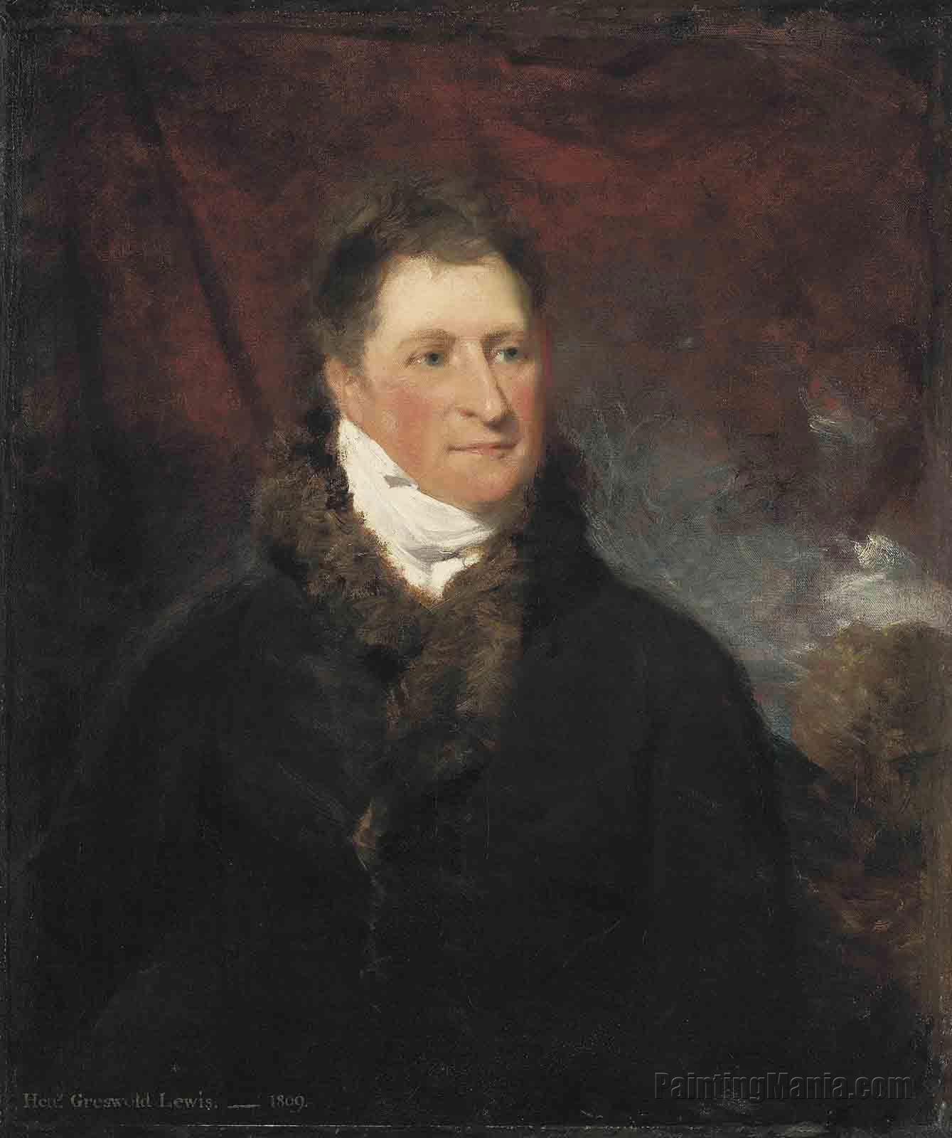 Portrait of Henry Greswold Lewis in a Brown Fur-lined Coat
