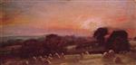 A Hayfield near East Bergholt at Sunset