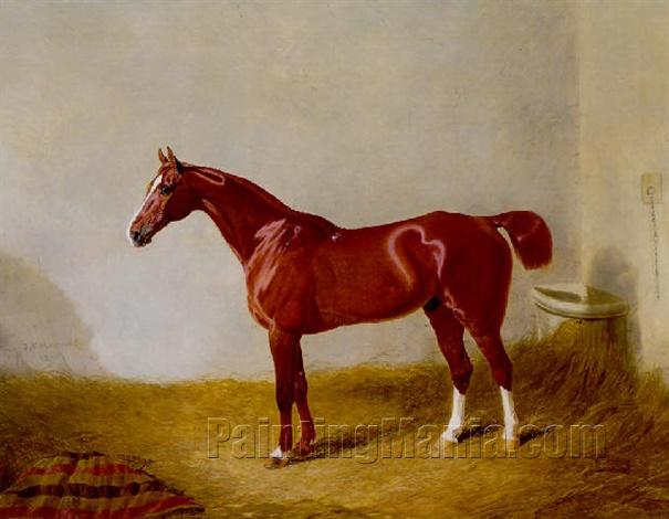 A Chestnut Horse in a Stable 1840