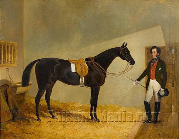 A Gentleman with His Hunter Miller, in a Stable
