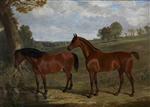 A Bay Horse and a Pony in a Landscape