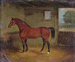 A Bay Horse in a Stable