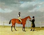 The Hon. Edward Petre's 'Matilda' with James Robinson up, held by her trainer John Scott