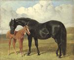 A Mare and Foal in a Landscape