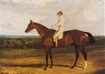 'Spaniel', a bay racehorse with William Wheatley up, in a landscape