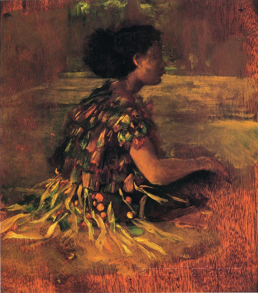 Girl in Grass Dress (Seated Samoan Girl)
