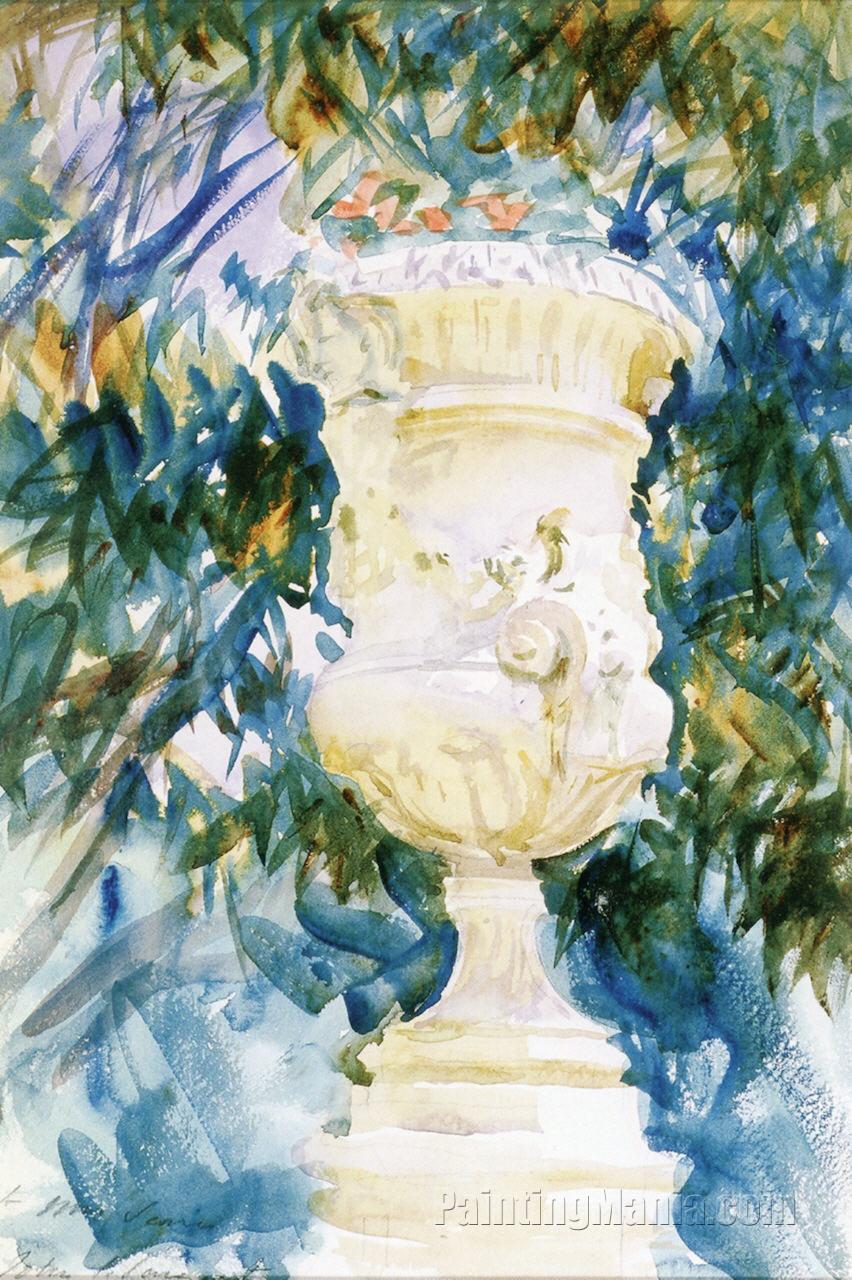 A Garden Vase (Marble Vase in Spanish Garden)