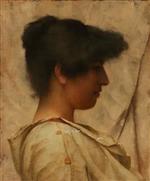 A Head and Shoulders Profile Portrait of a Young Woman