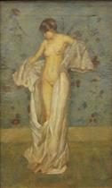 Standing Draped Female Nude