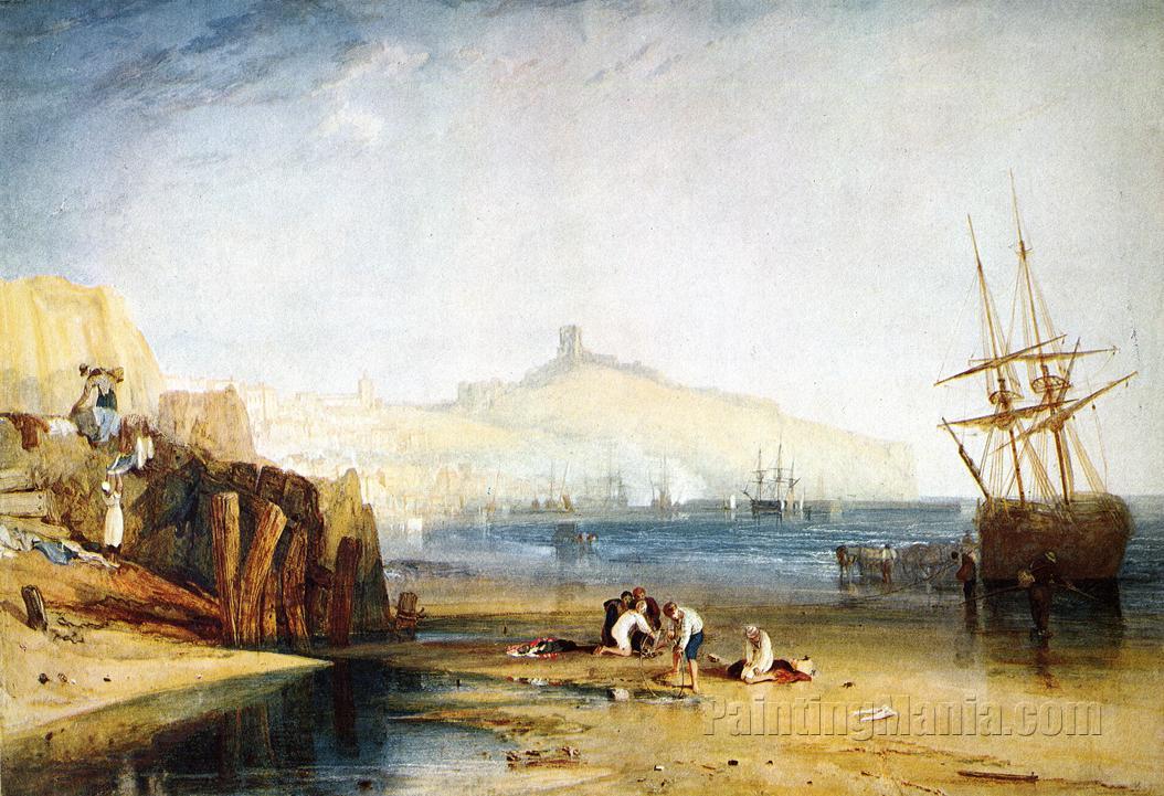 Scarborough Town and Castle: Morning: Boys Catching Crabs