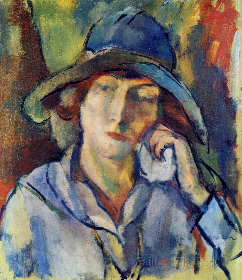 Hermine in a Blue Hat