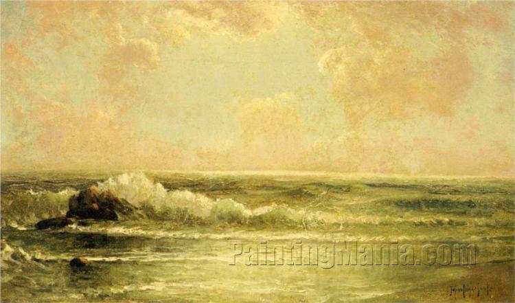 Seascape with Pines and Overhanging Clouds