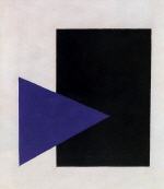 Suprematism with Blue Triangle and Black Square