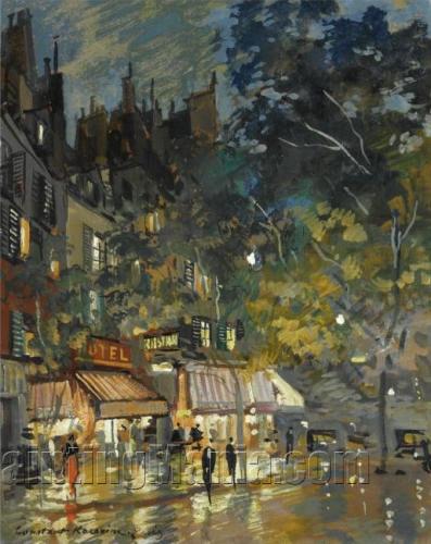 Paris Cafe by Night