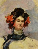 Portrait of a Woman with Roses in her Hair