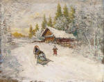 A Winter Scene with a Horse-drawn Sled