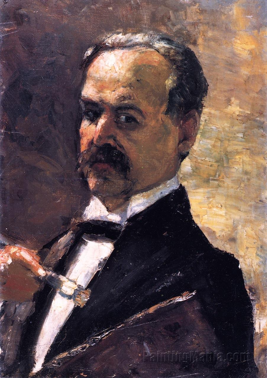 Self-Portrait with Brush and Palette