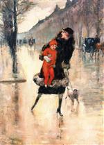 Muther and Child in a Street Crossing