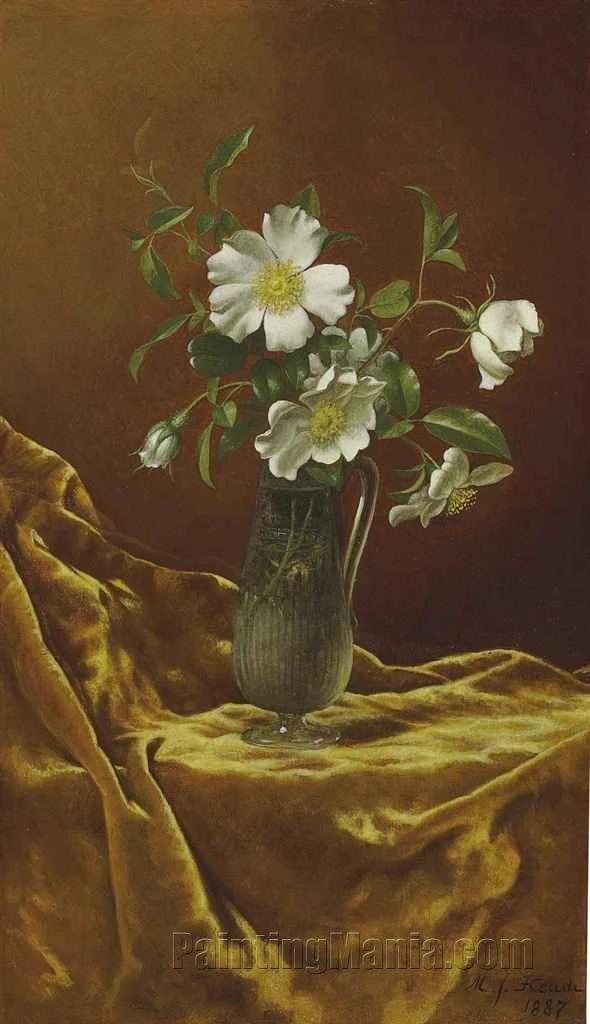 Cherokee Roses in a Glass Vase 1887