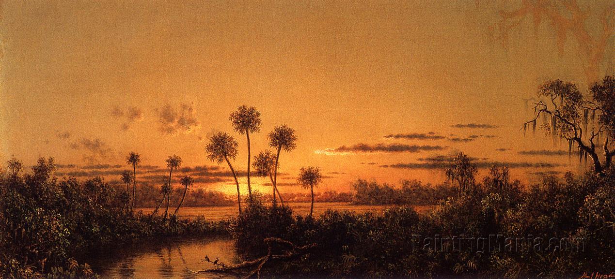 Florida River Scene - Early Evening, After Sunset