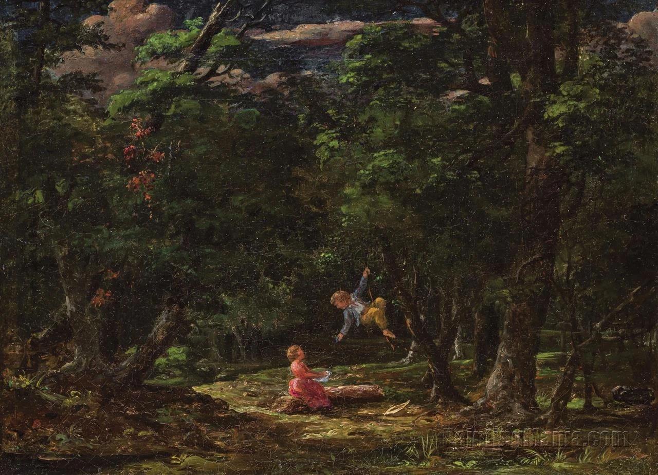 The Swing - Children in Woods
