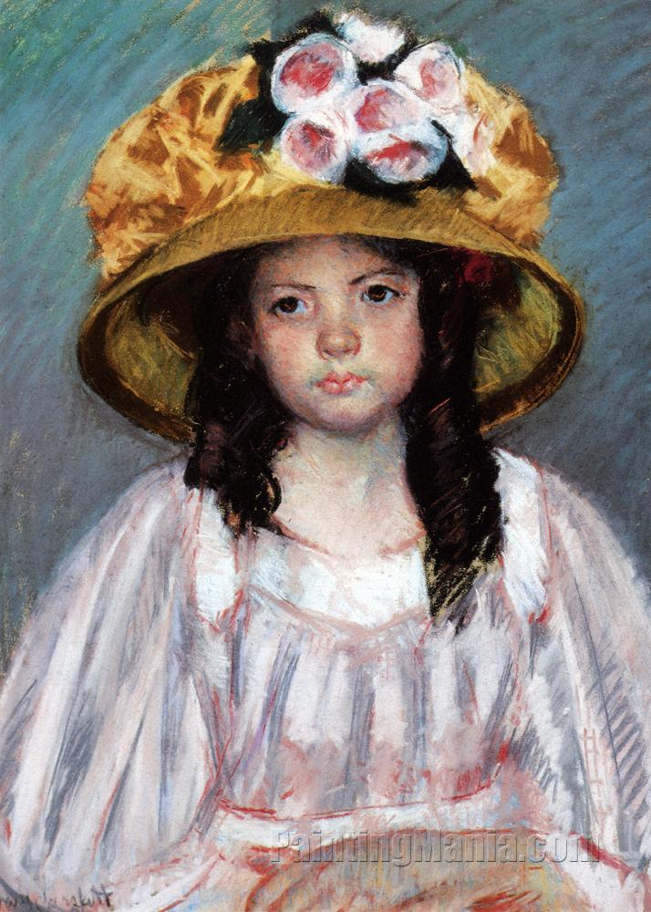 Girl in Large Hat - Mary Cassatt Paintings
