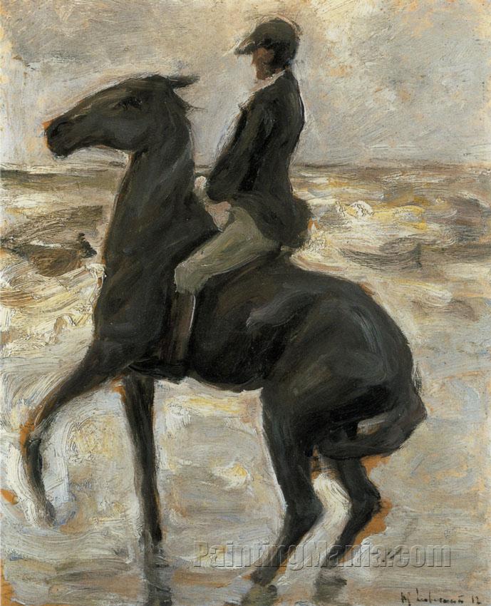Horseback Rider on the Beach, Facing Left