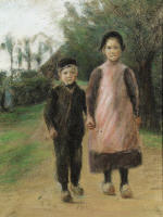 Boy and Girl on the Village Road 1897