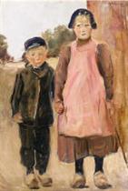 Boy and Girl on the Village Road