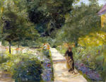 The Cutting Garden in Wannsee toward the West. with a Woman Gardener on the Path