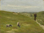 Dunes with Farmer and Grazing Goats