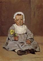 Seated Child with Flowers