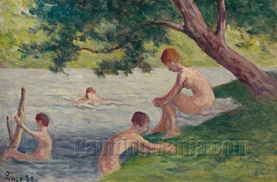 Bathing at Mericourt 1930