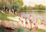 Swimming at Mericourt 1930